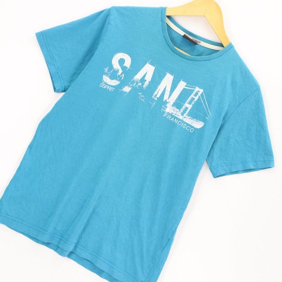 Vintage T-Shirt 1968 My Esprit Icon Unisex Short Sleeve Blue San Francisco Logo - Picture 2 of 8